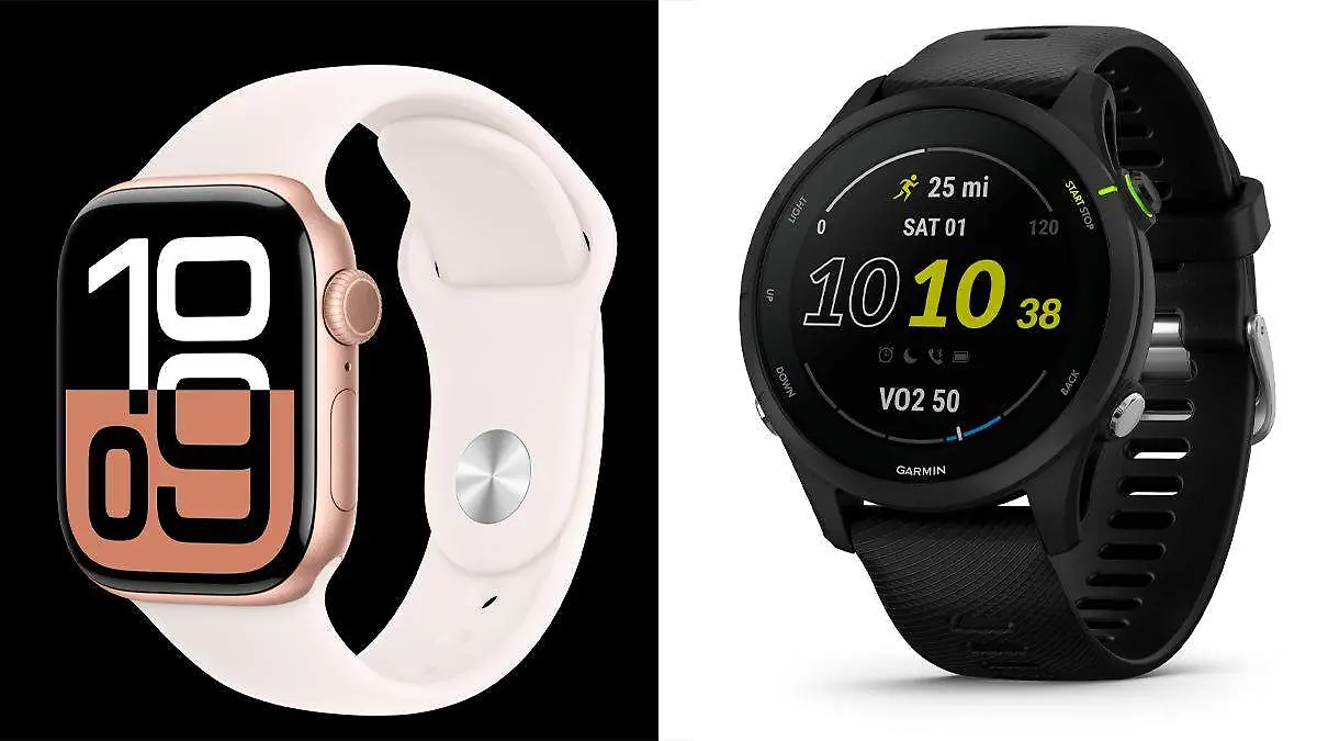 Relojes Apple Watch y Garmin